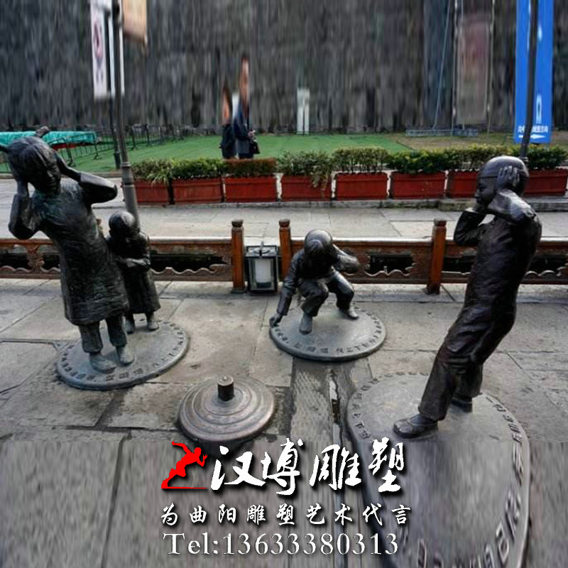 放鞭炮雕塑,人物雕像,景观雕塑