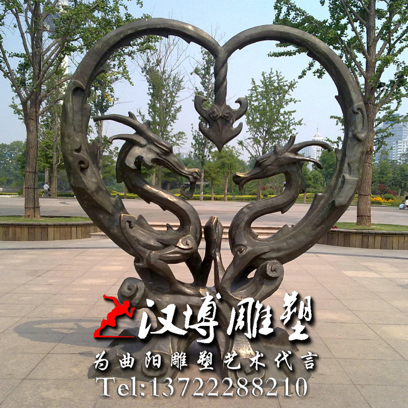 玻璃钢铸铜雕塑,动物龙雕塑,景观雕塑