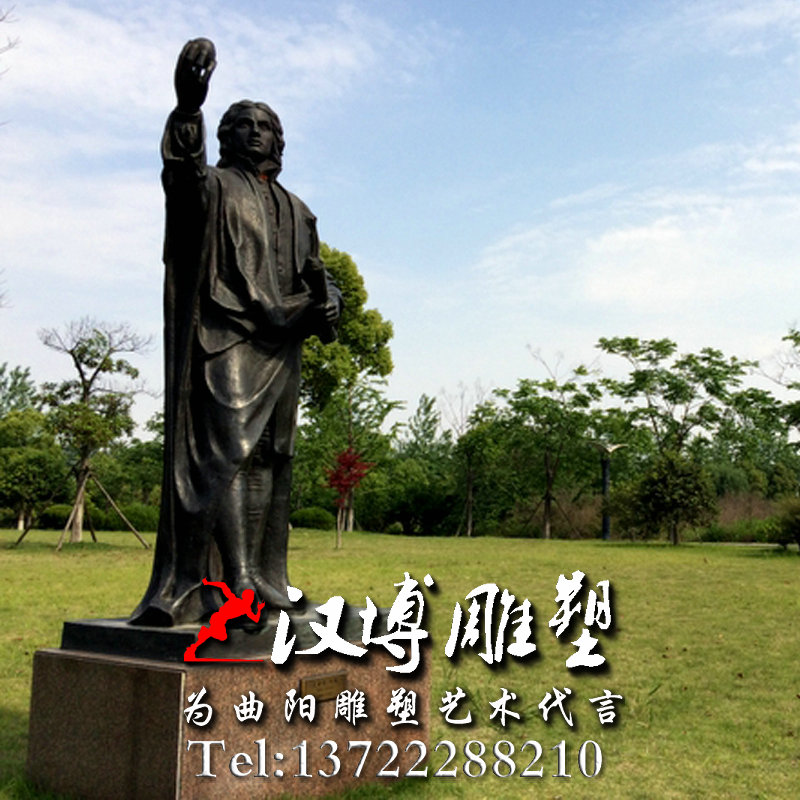 玻璃钢铸铜雕塑,著名物理学家人物雕像,牛顿雕塑