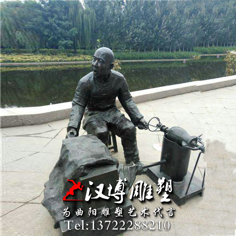 炸爆米花人雕像,民俗文化雕塑,景观雕塑