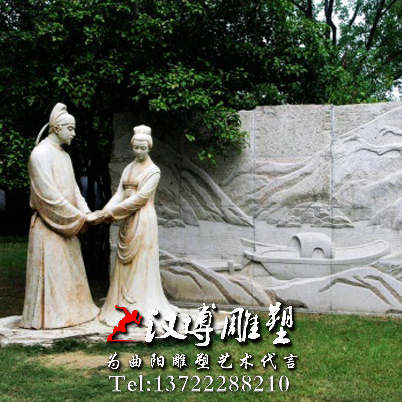石雕雕塑,关汉卿人物雕像,古代戏曲家雕塑