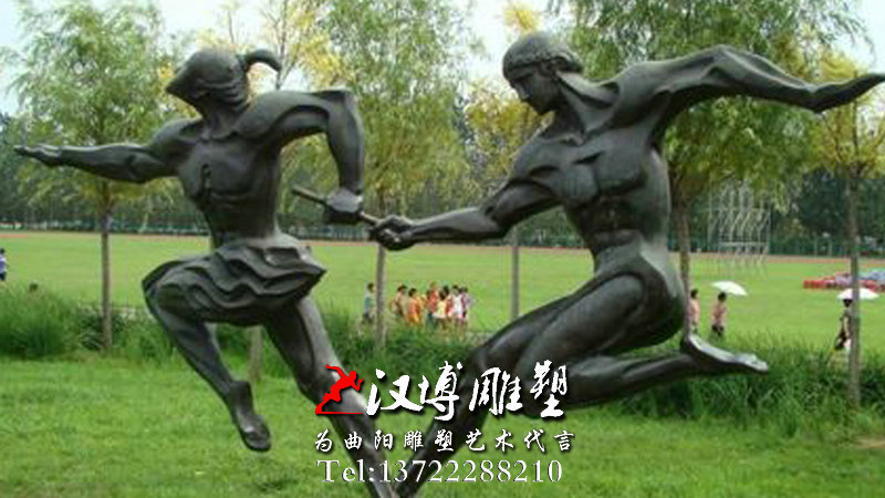 玻璃钢雕塑,校园运动主题雕塑,校园人物雕像