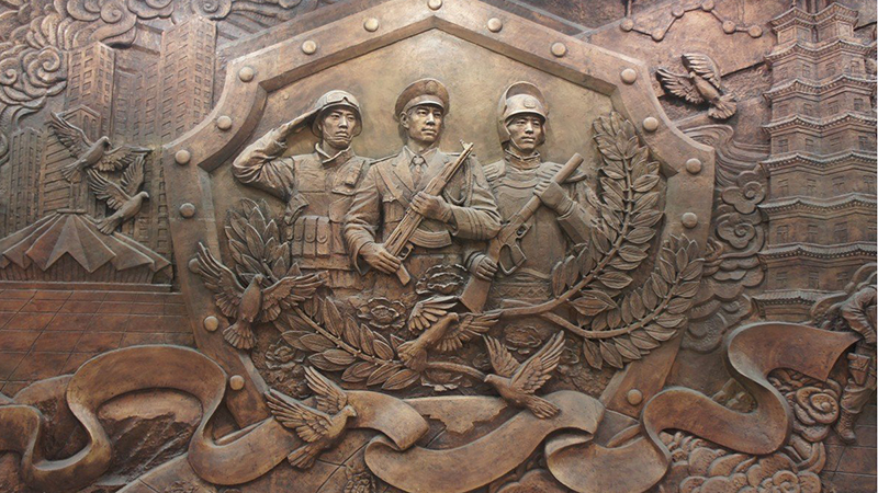 战士胜利铜雕,户外广场雕塑,红色主题雕像